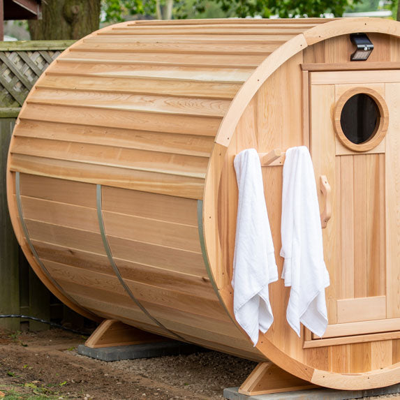 Dundalk LeisureCraft Panoramic Sauna Knotty Cedar - Wood Heated