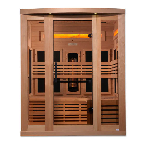 Golden Designs Reserve Edition 3 Person Near Zero EMF Full Spectrum with Himalayan Salt Bar (GDI-8230-01)