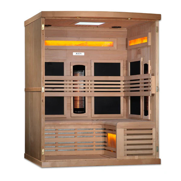 Golden Designs Reserve Edition 3 Person Near Zero EMF Full Spectrum with Himalayan Salt Bar (GDI-8230-01)