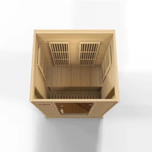 Golden Designs Maxxus 2-Person FAR Infrared Sauna – Low EMF, Canadian Hemlock (MX-K206-01)