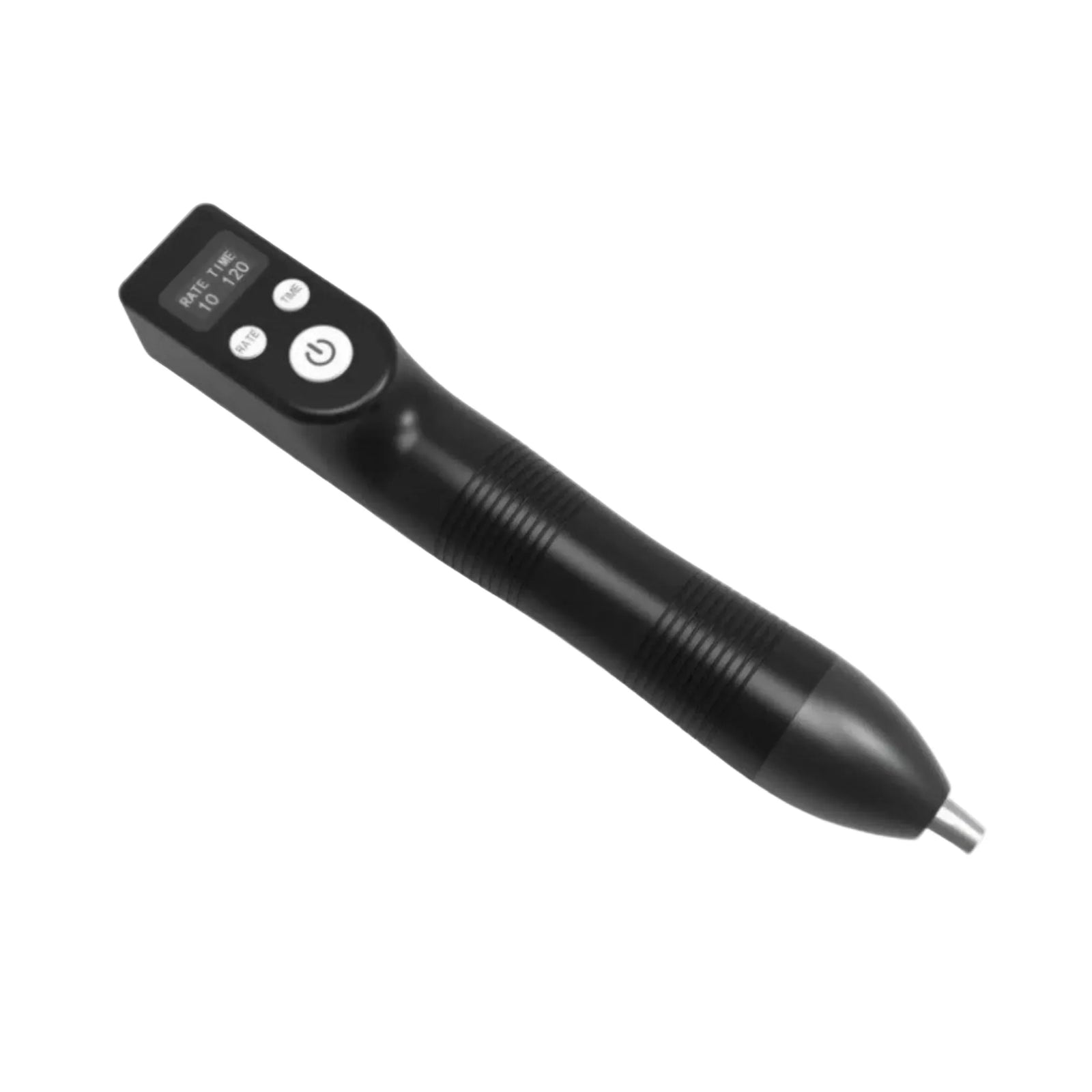 Oceanus PhysioLITE III handheld shockwave device, front view of display and applicator tip
