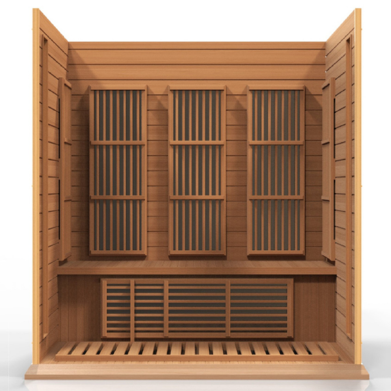 Golden Designs Maxxus 3-Person Infrared Sauna – Red Cedar, Low EMF (MX-K306-01)