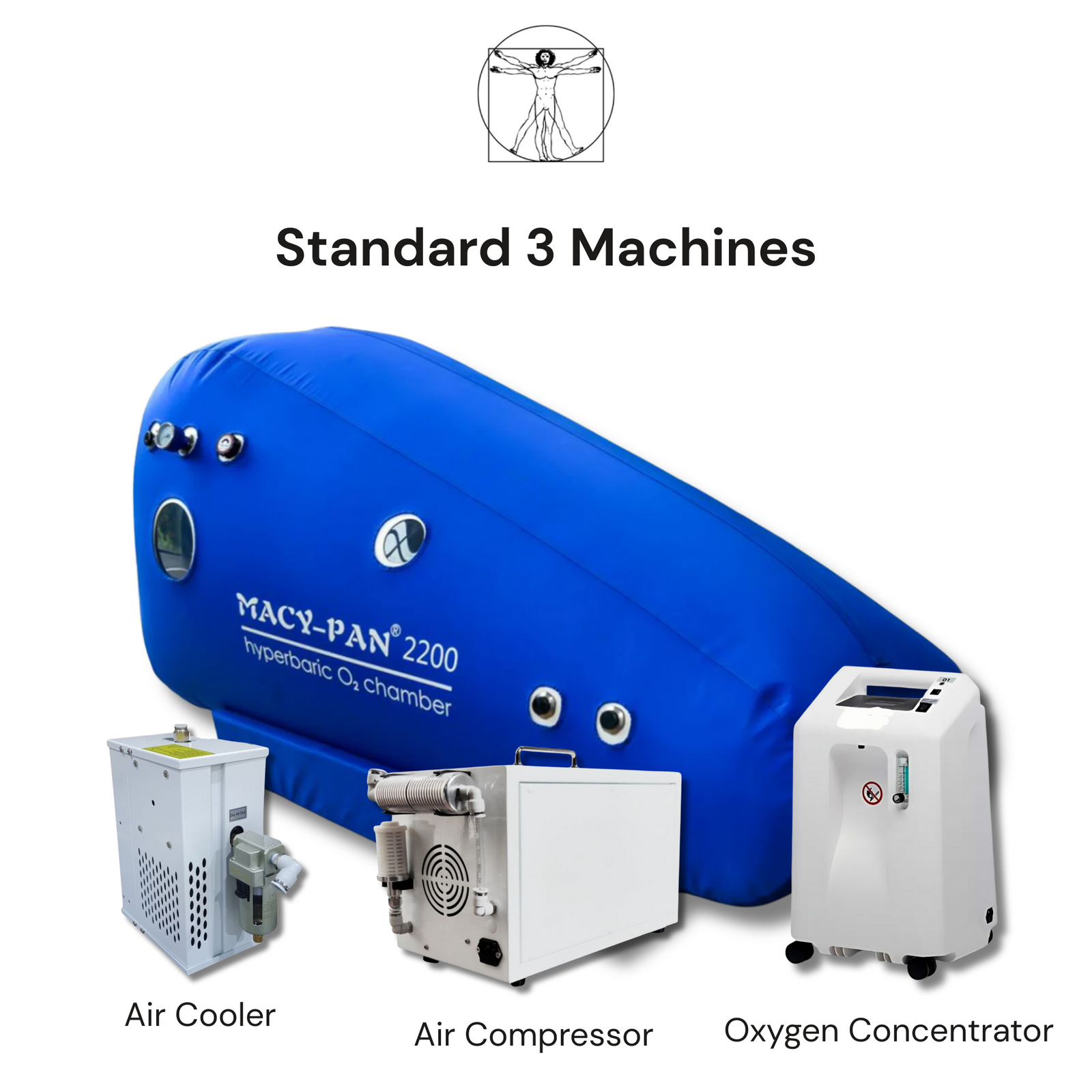 Macy-Pan ST2200 Sitting Hyperbaric Chamber – standard three-machine setup