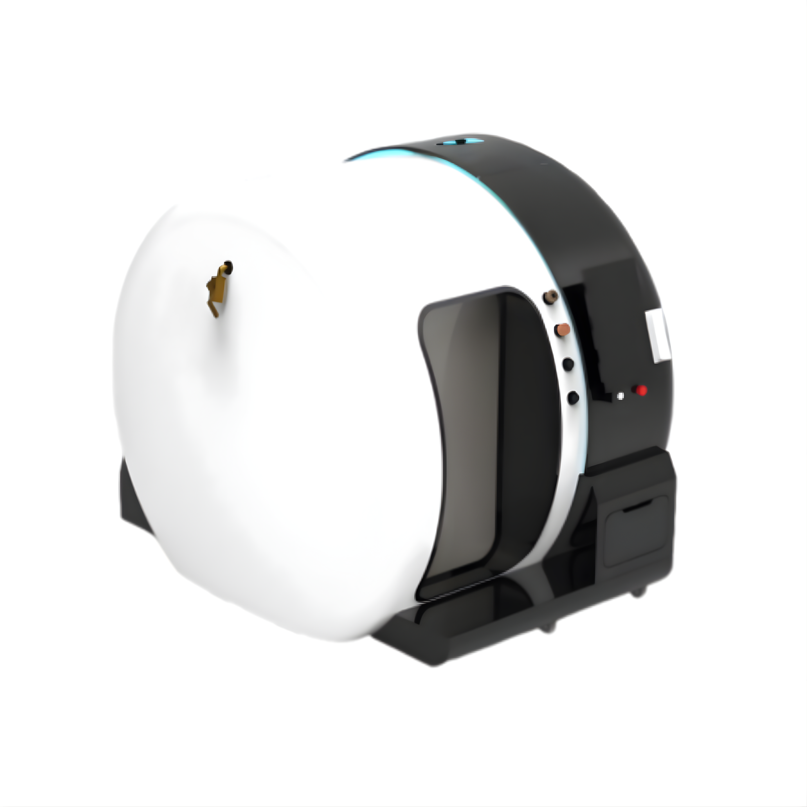 Oxyair OLV-YZM01 Two-Person 2.0 ATA Hard-Shell Multiplace Hyperbaric Chamber – chamber at an angle on white