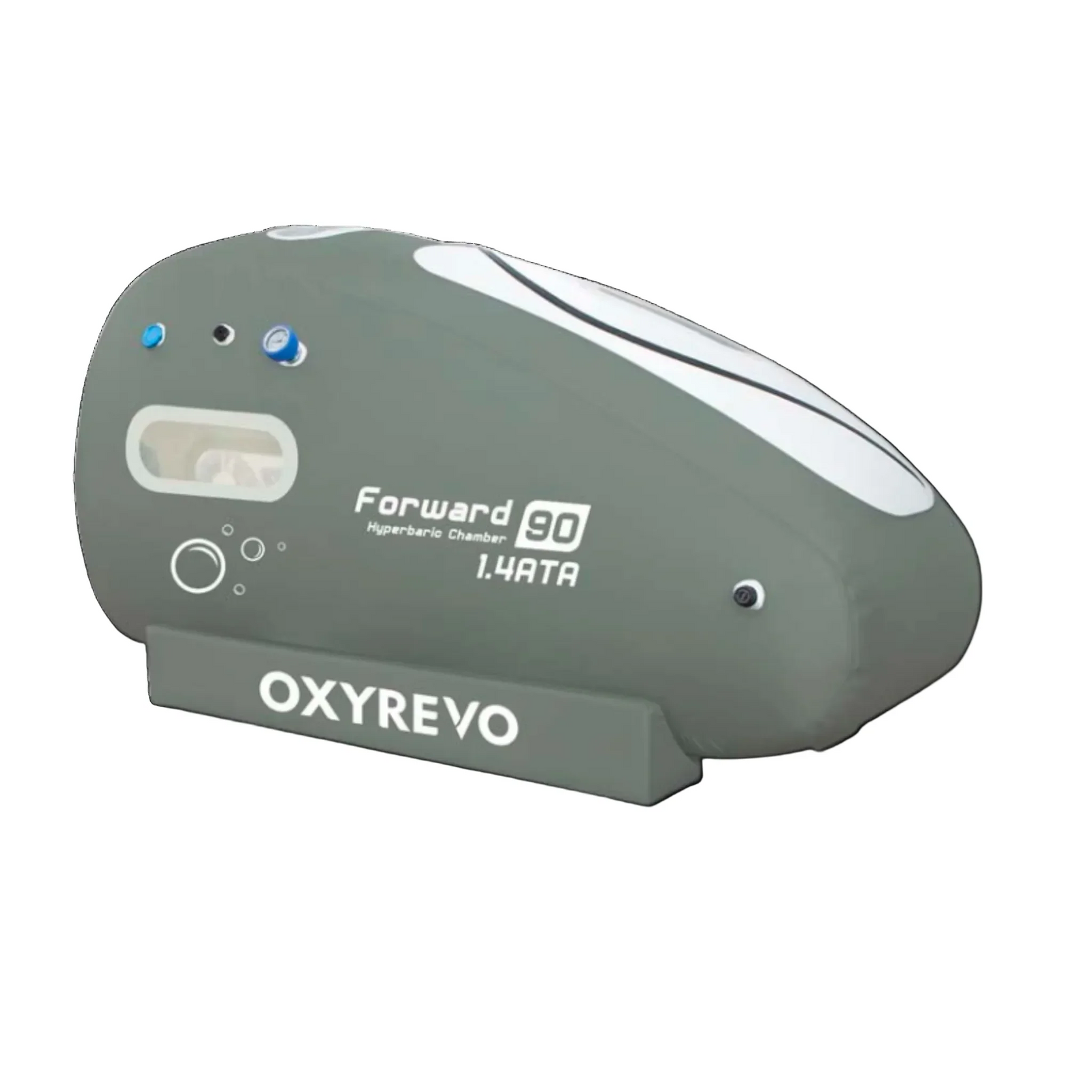 OxyRevo Forward90 MINI Portable Sitting Hyperbaric Chamber – chamber front view
