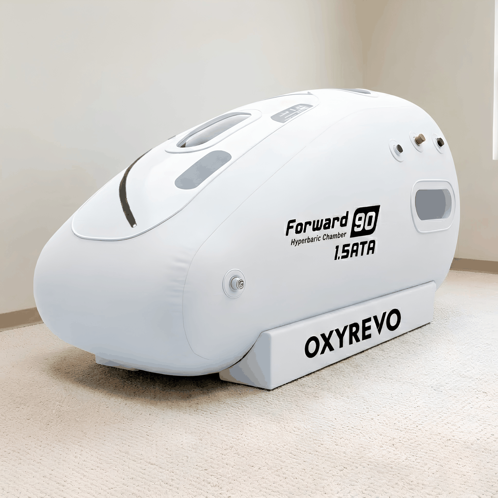 OxyRevo Forward90 MINI Portable Sitting Hyperbaric Chamber – white chamber