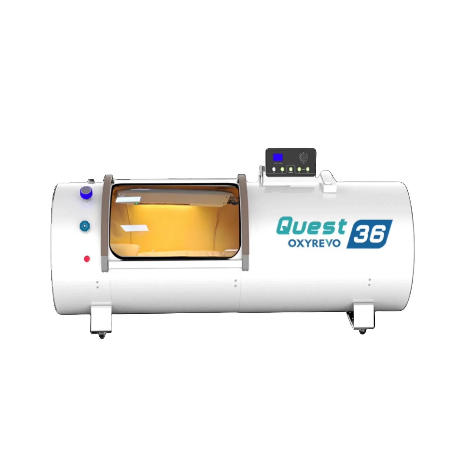 OxyRevo Quest36 Hard-Shell Hyperbaric Chamber – white chamber front view