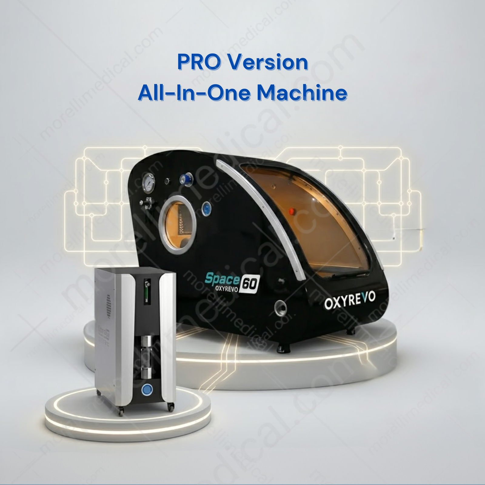 OxyRevo Space60 Hard-Shell Sitting Hyperbaric Chamber – pro version with all-in-one machine