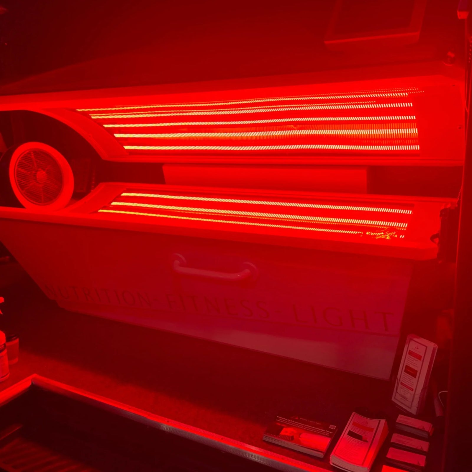 Prism Light Pod Full-Body Red Light Therapy Bed – pod interior with red lights