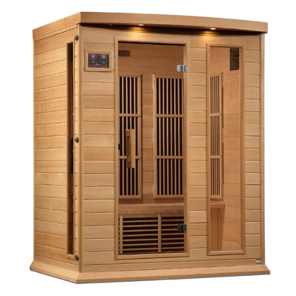 Golden Designs Maxxus 3-Person Infrared Sauna – Near Zero EMF, Canadian Hemlock (MX-K306-01-ZF)