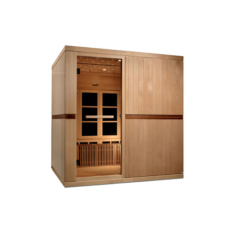Golden Designs Maxxus 3-Person FAR Infrared Sauna – Low EMF, Canadian Hemlock (MX-K356-01)