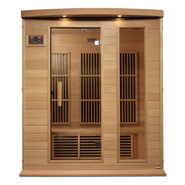 Golden Designs Maxxus 3-Person Infrared Sauna – Near Zero EMF, Canadian Hemlock (MX-K306-01-ZF)