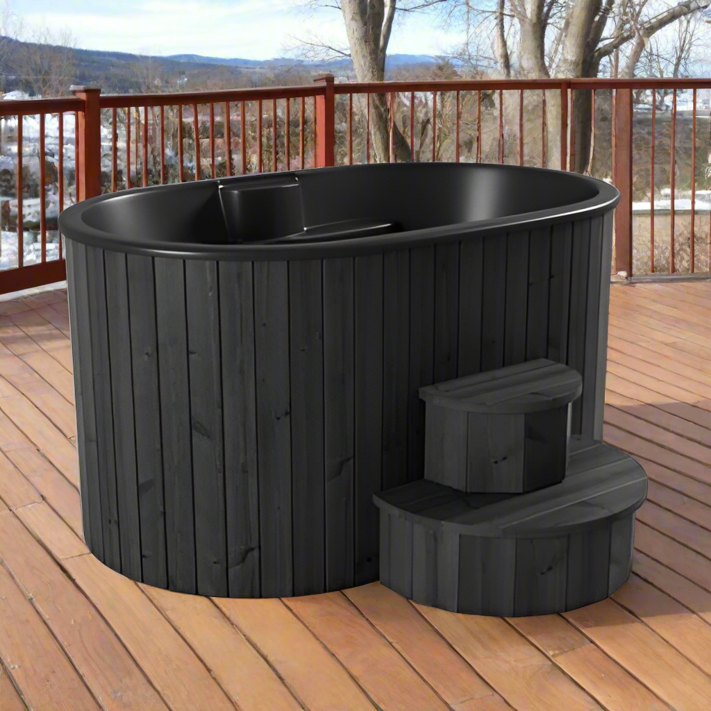 SaunaLife Model S2B 2-person cold and hot immersion tub, Thermo-Pine exterior