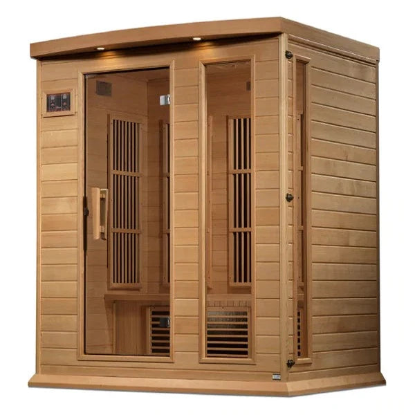 Golden Designs Maxxus 3-Person Infrared Sauna – Near Zero EMF, Canadian Hemlock (MX-K306-01-ZF)