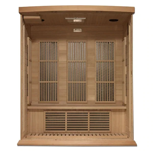 Golden Designs Maxxus 3-Person Infrared Sauna – Near Zero EMF, Canadian Hemlock (MX-K306-01-ZF)
