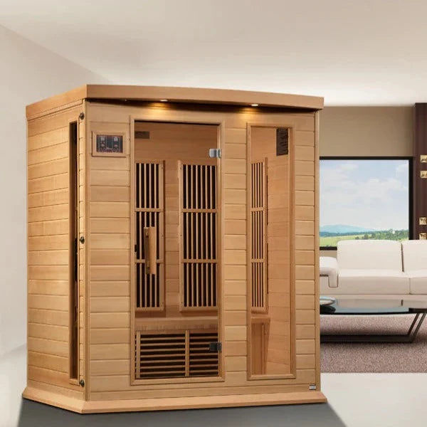 Golden Designs Maxxus 3-Person Infrared Sauna – Near Zero EMF, Canadian Hemlock (MX-K306-01-ZF)