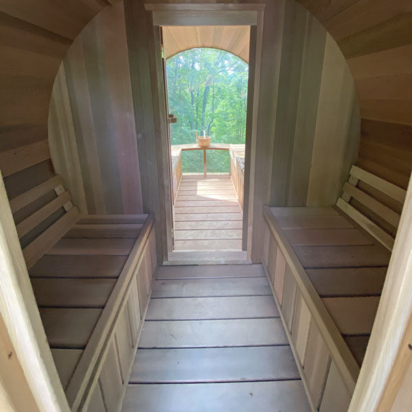 Dundalk LeisureCraft Panoramic Sauna Knotty Cedar - Wood Heated