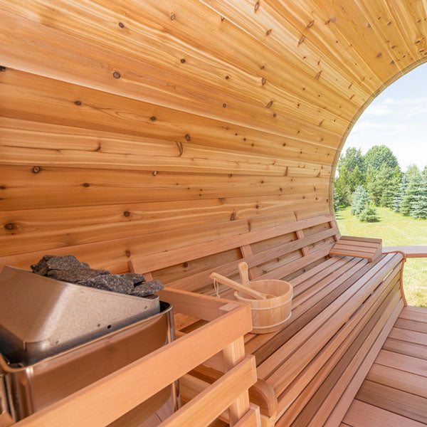 Dundalk LeisureCraft Panoramic Sauna Knotty Cedar - Floor Standing Sauna Heater