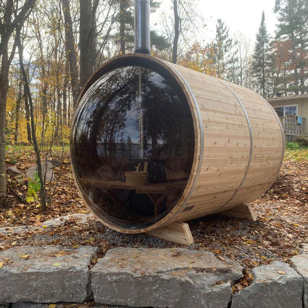 Dundalk LeisureCraft Panoramic Sauna Knotty Cedar - Floor Standing Sauna Heater