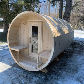 Dundalk LeisureCraft Canadian Timber Serenity 3-4 Person Barrel Sauna CTC2245W
