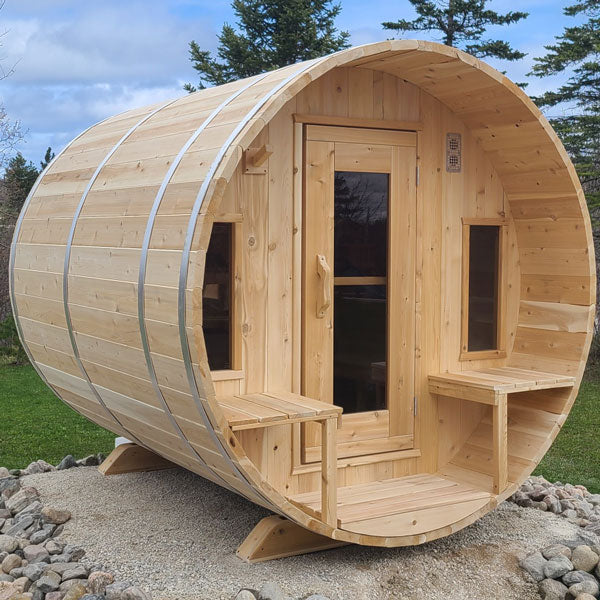 Dundalk LeisureCraft Canadian Timber Tranquility 4-5 Person Barrel Sauna CTC2345