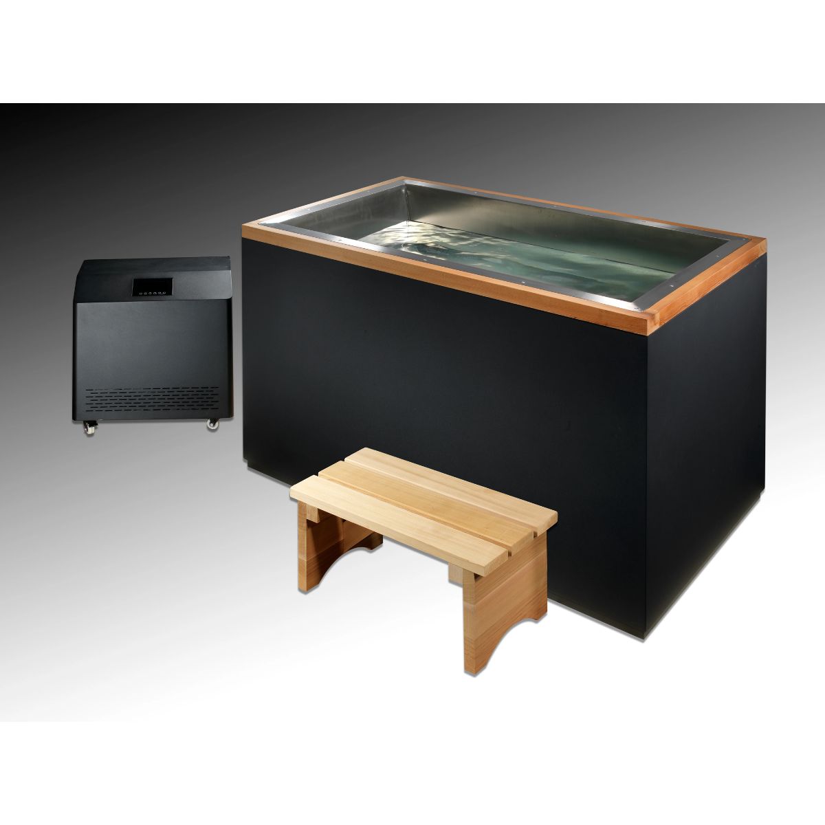 Dynamic Cold Therapy Cuboid Cold Plunge – Stainless Steel Recovery Tub with Pacific Cedar Exterior