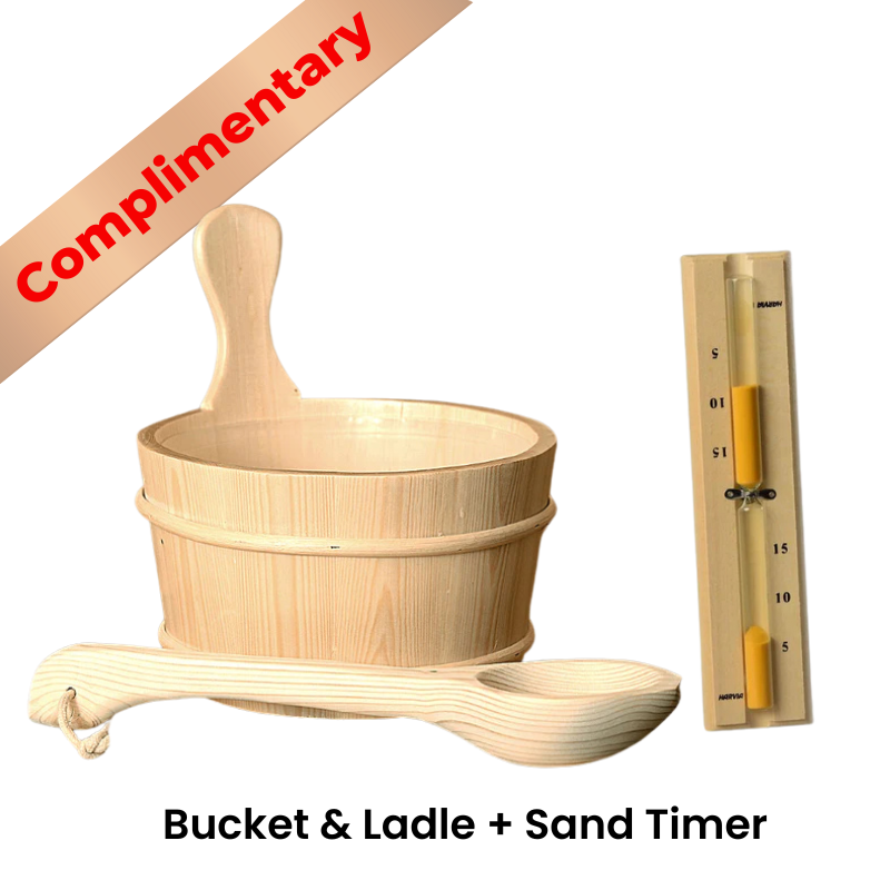 Golden Designs 2025 Toledo 6 Person Hybrid Sauna (Indoor) Full Spectrum and Harvia Traditional Stove (GDI-8360-01)