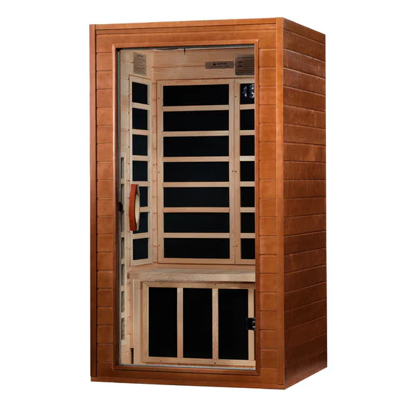 Golden Designs Dynamic Avila Elite 1–2 Person Ultra Low EMF FAR Infrared Sauna – Canadian Hemlock (DYN-6103-01 Elite)