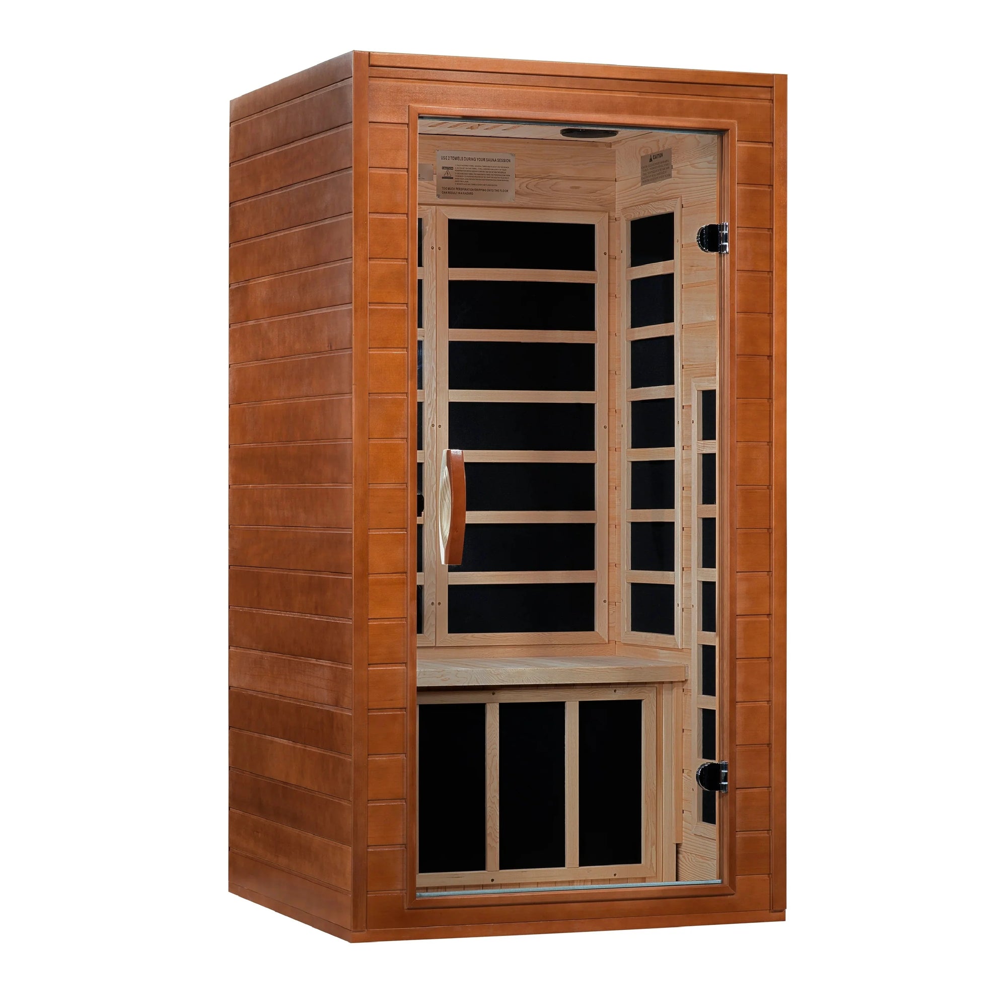 Golden Designs Dynamic Avila 1–2 Person Low EMF FAR Infrared Sauna – Canadian Hemlock (DYN-6103-01)
