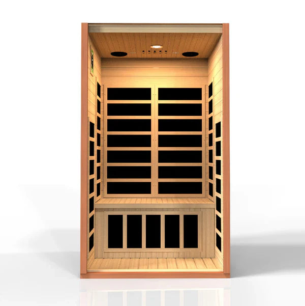 Golden Designs Dynamic Avila 1–2 Person Low EMF FAR Infrared Sauna – Canadian Hemlock (DYN-6103-01)