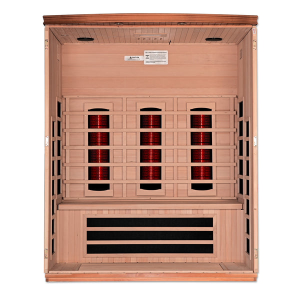 Golden Designs Dynamic Lugano 3-Person Full Spectrum Infrared Sauna (DYN-6336-03 FS)