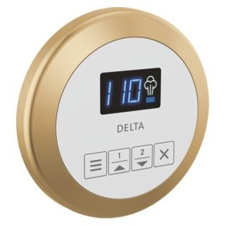 Delta Steam Shower Controls Lumicoat Champagne Bronze Delta SteamScape Classic Round Steam Control