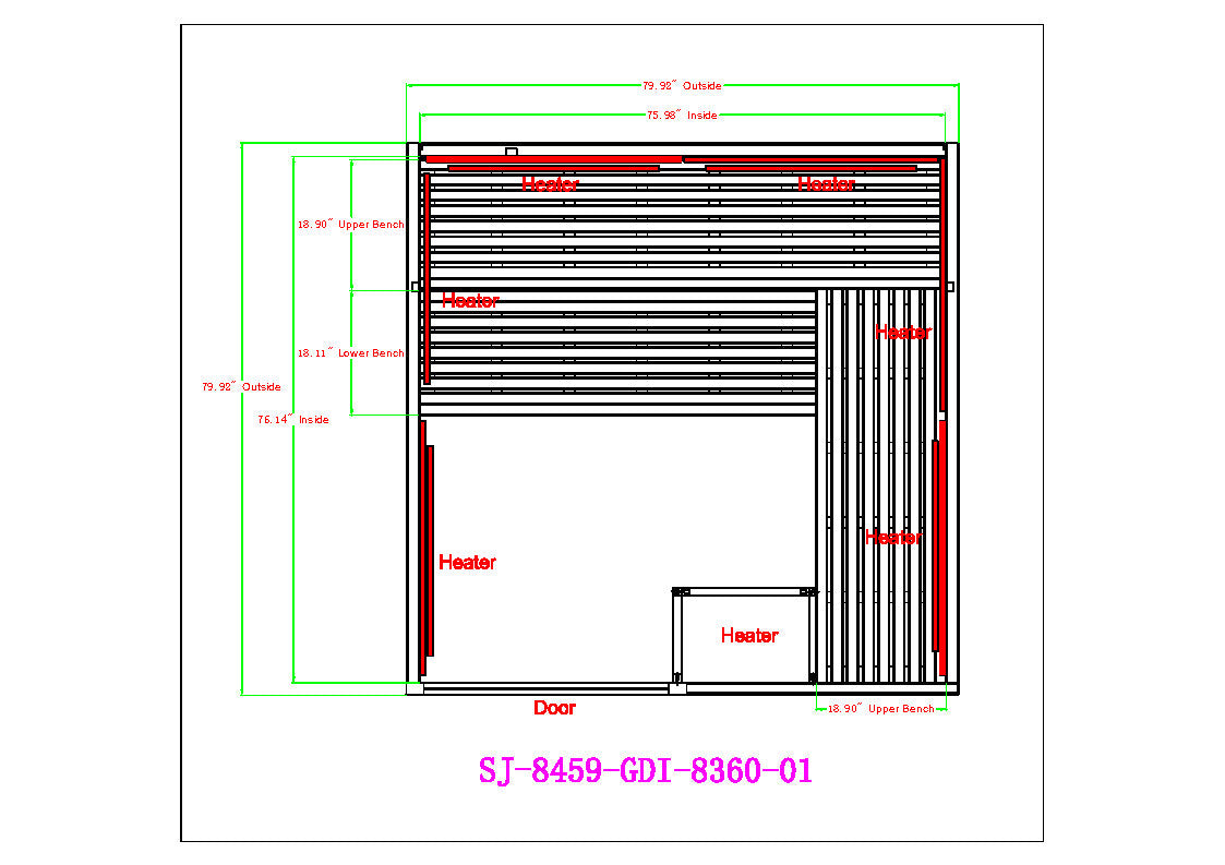 Golden Designs 2025 Toledo 6 Person Hybrid Sauna (Indoor) Full Spectrum and Harvia Traditional Stove (GDI-8360-01)