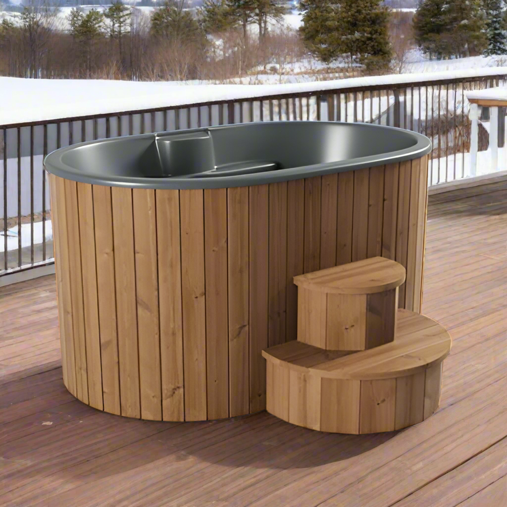 SaunaLife Model S2N 2-person cold and hot immersion tub, Thermo-Pine exterior