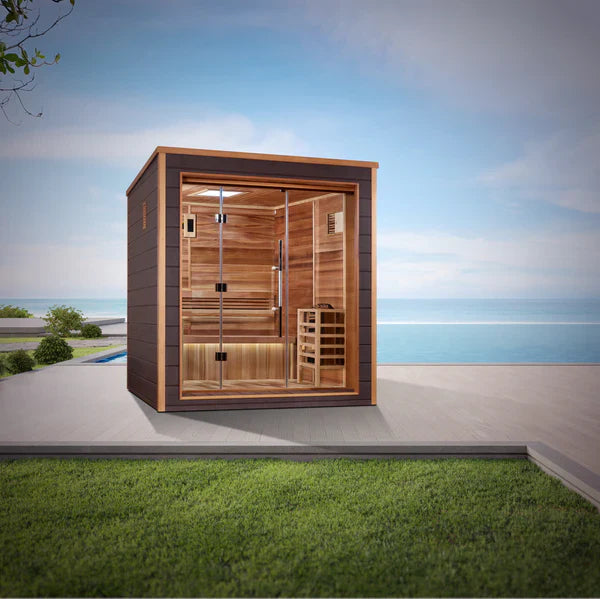 Golden Designs Drammen 3 Person Outdoor-Indoor Traditional Sauna (GDI-8203-01)