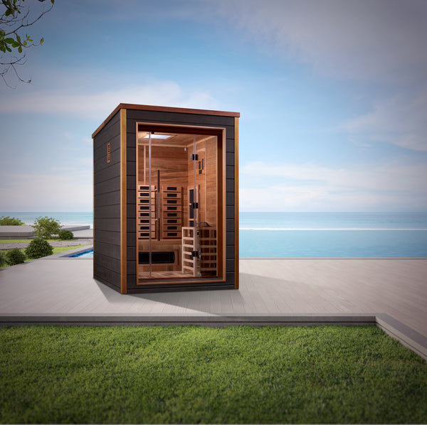 Golden Designs Nora 2 Person Outdoor-Indoor PureTech™ Hybrid Full Spectrum Sauna (GDI-8222-01)