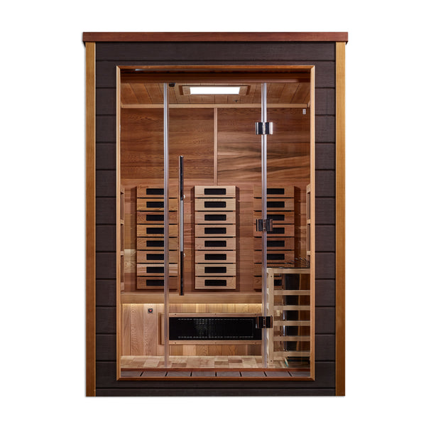 Golden Designs Nora 2 Person Outdoor-Indoor PureTech™ Hybrid Full Spectrum Sauna (GDI-8222-01)