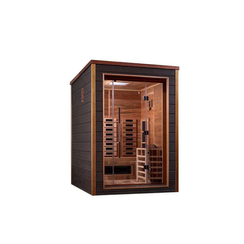 Golden Designs Nora 2 Person Outdoor-Indoor PureTech™ Hybrid Full Spectrum Sauna (GDI-8222-01)