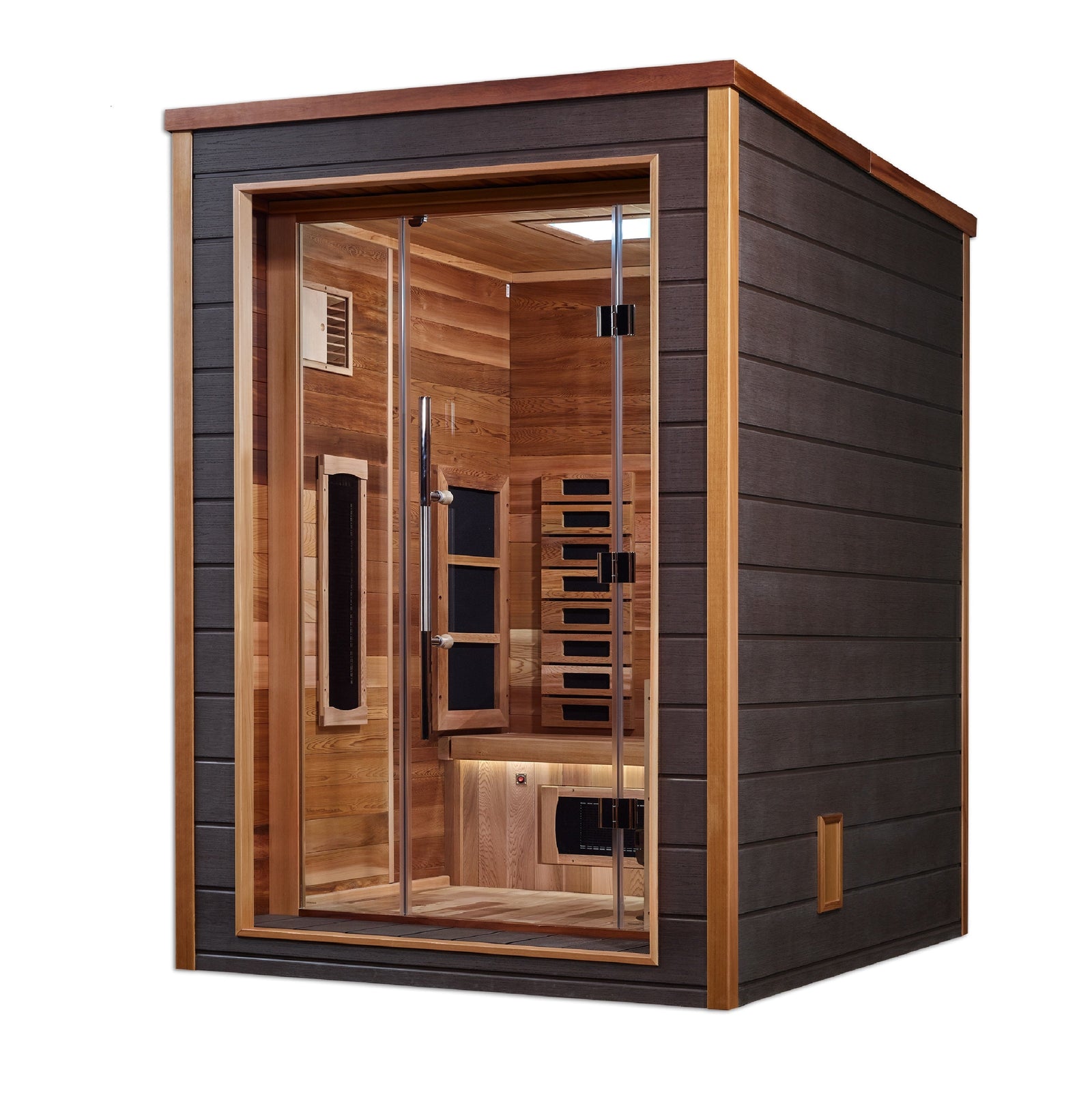 Golden Designs Nora 2 Person Outdoor-Indoor PureTech™ Hybrid Full Spectrum Sauna (GDI-8222-01)