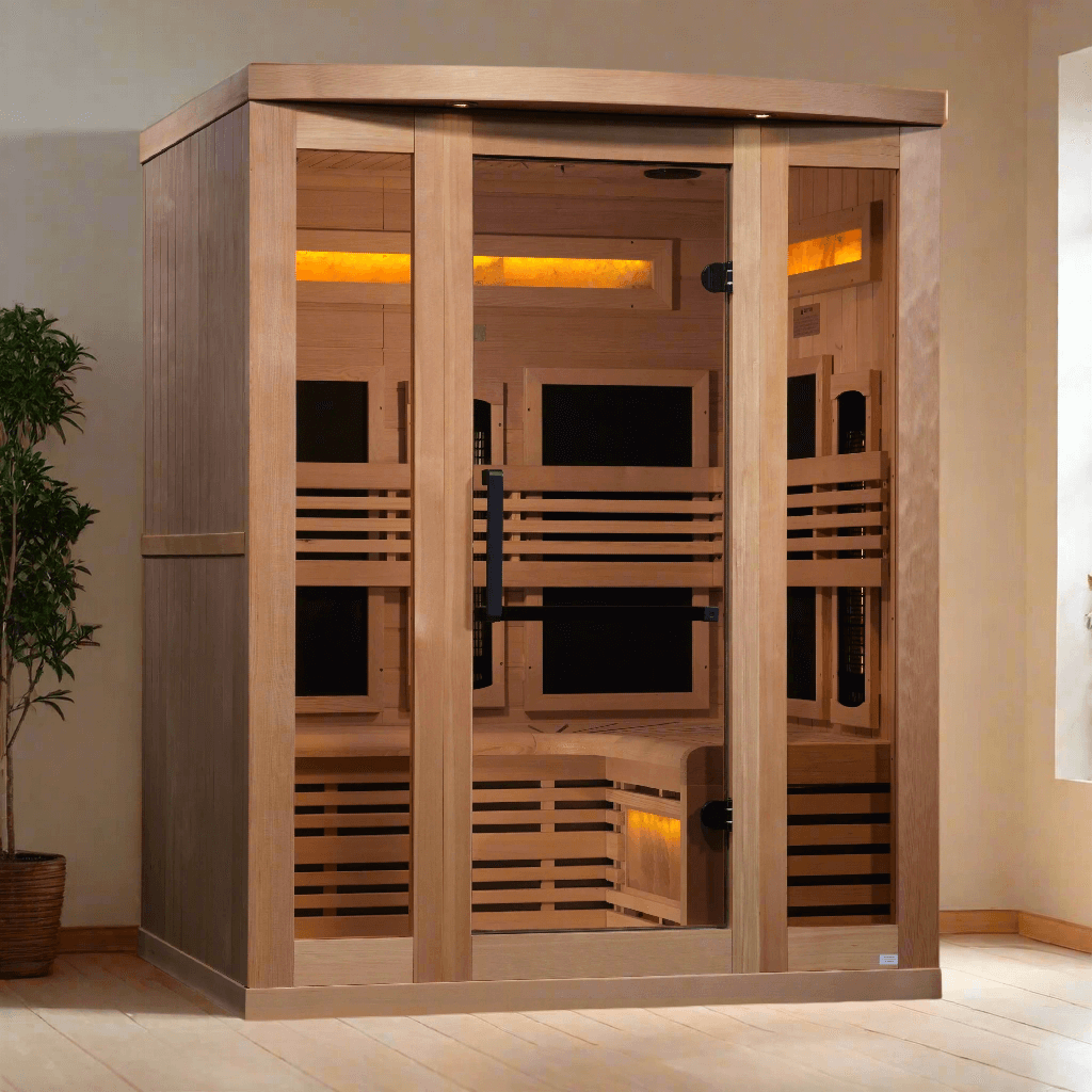 Golden Designs Reserve Edition 3 Person Near Zero EMF Full Spectrum with Himalayan Salt Bar (GDI-8230-01)