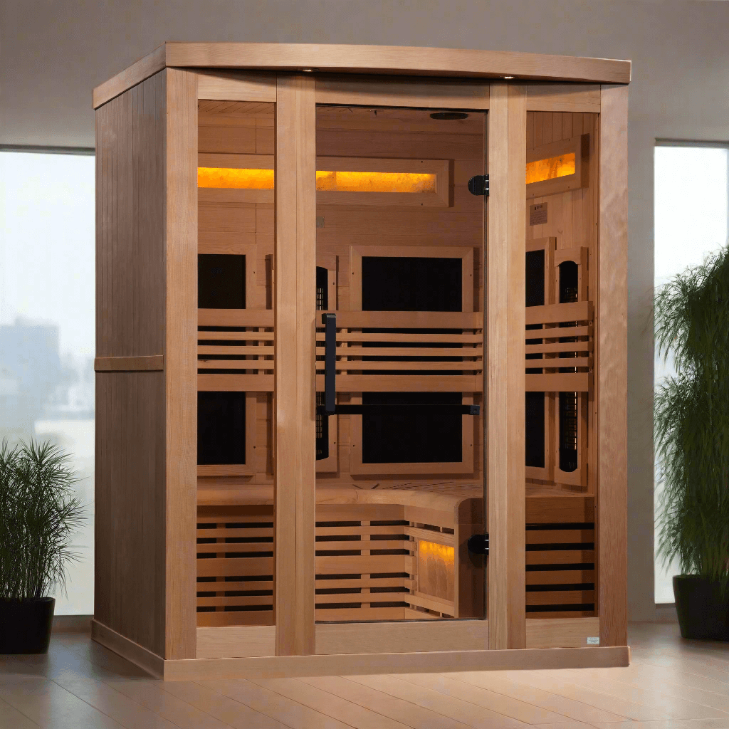 Golden Designs Reserve Edition 3 Person Near Zero EMF Full Spectrum with Himalayan Salt Bar (GDI-8230-01)