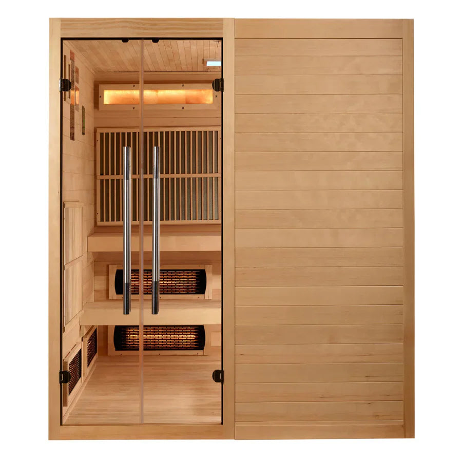 Golden Designs 2025 Toledo 6 Person Hybrid Sauna (Indoor) Full Spectrum and Harvia Traditional Stove (GDI-8360-01)