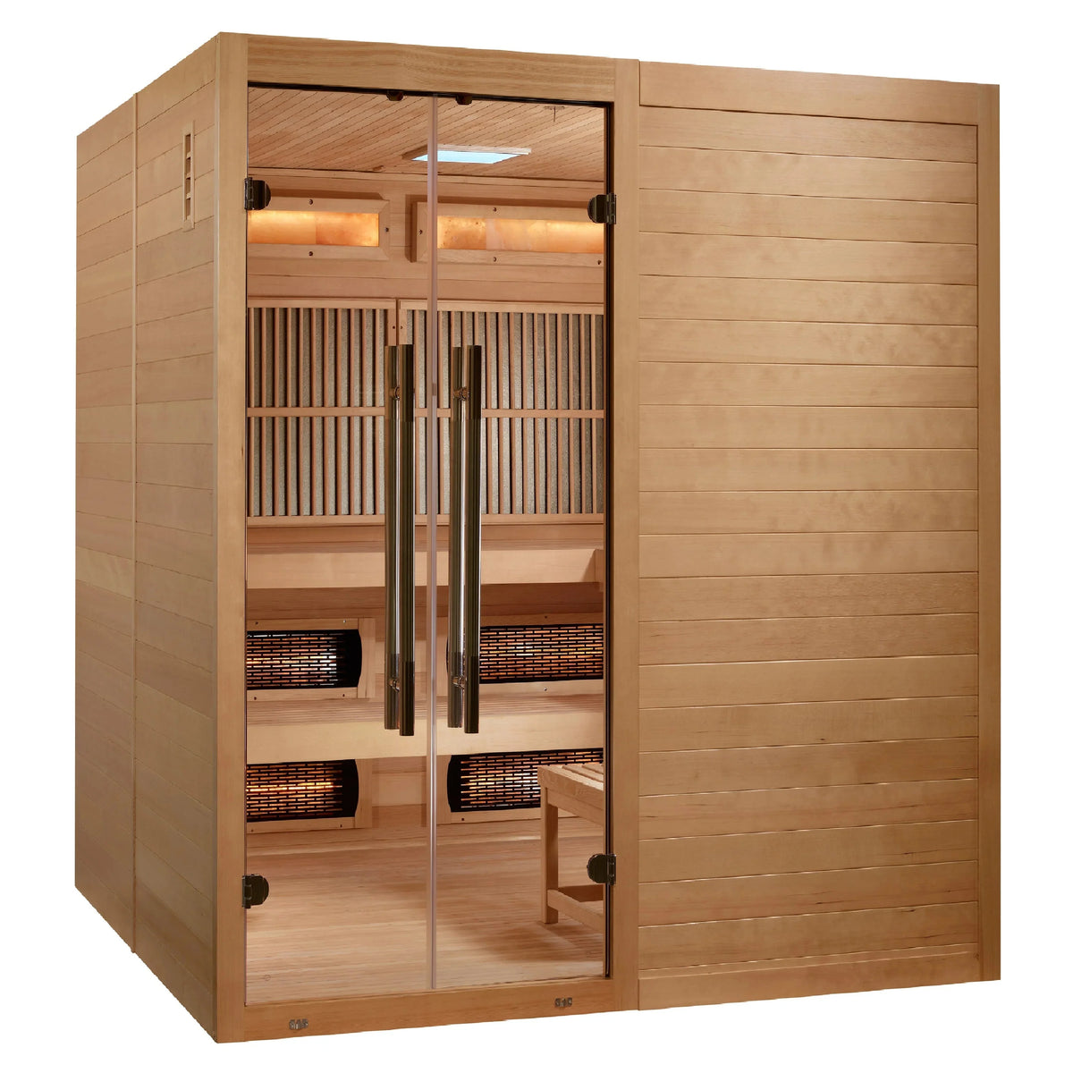 Golden Designs 2025 Toledo 6 Person Hybrid Sauna (Indoor) Full Spectrum and Harvia Traditional Stove (GDI-8360-01)