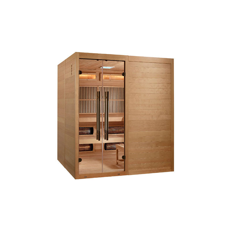 Golden Designs 2025 Toledo 6 Person Hybrid Sauna (Indoor) Full Spectrum and Harvia Traditional Stove (GDI-8360-01)