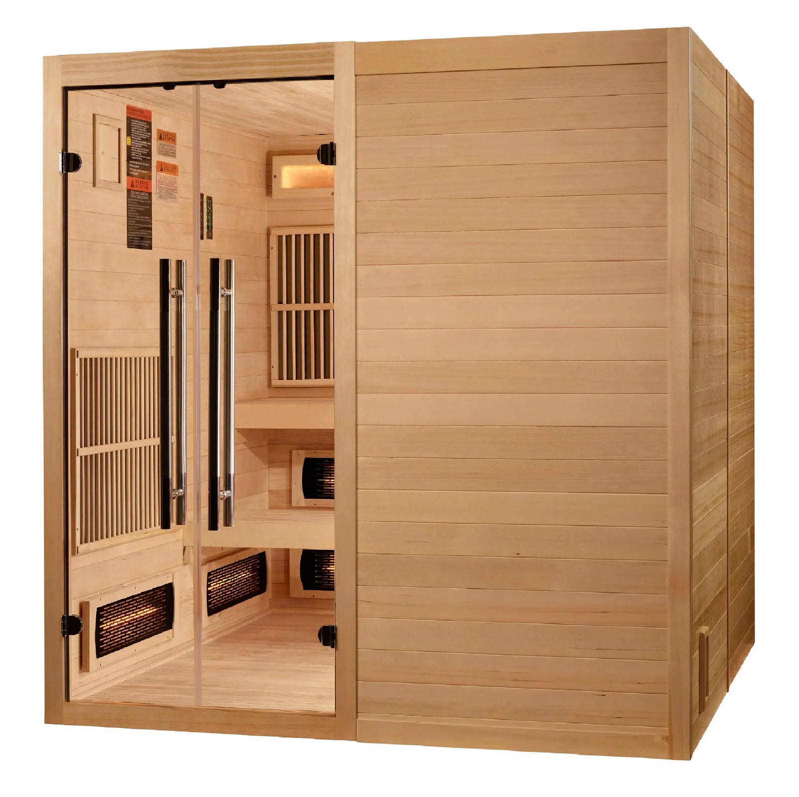 Golden Designs 2025 Toledo 6 Person Hybrid Sauna (Indoor) Full Spectrum and Harvia Traditional Stove (GDI-8360-01)