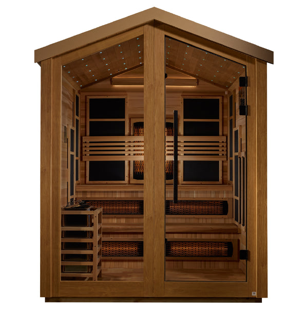 Golden Designs Kaskinen 6 Person Barn Hybrid Full Spectrum IR Outdoor Sauna (GDI-8526-01)