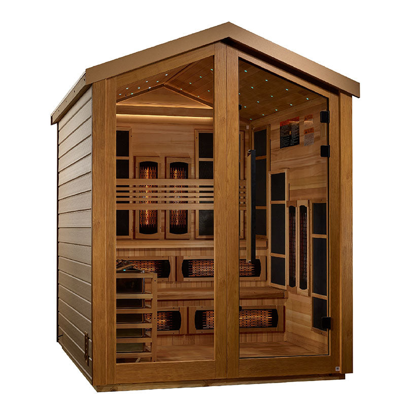Golden Designs Kaskinen 6 Person Barn Hybrid Full Spectrum IR Outdoor Sauna (GDI-8526-01)