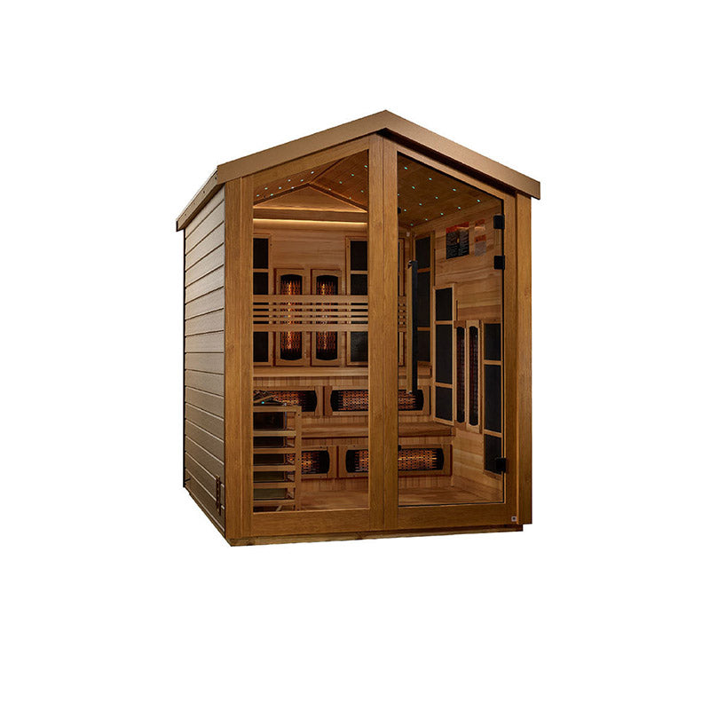 Golden Designs Kaskinen 6 Person Barn Hybrid Full Spectrum IR Outdoor Sauna (GDI-8526-01)