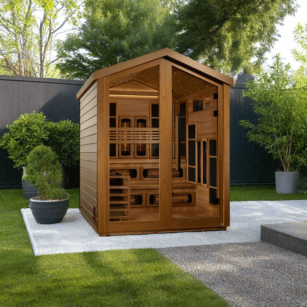 Golden Designs Kaskinen 6 Person Barn Hybrid Full Spectrum IR Outdoor Sauna (GDI-8526-01)