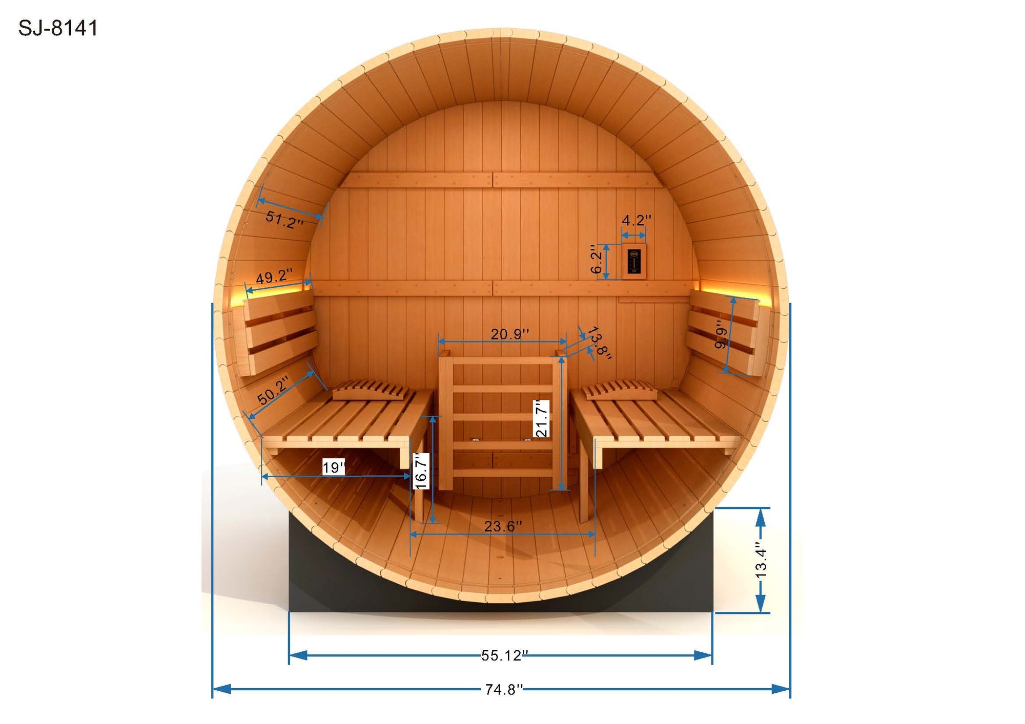 Golden Designs St. Moritz 2 Person Barrel Traditional Sauna (GDI-B002-01)